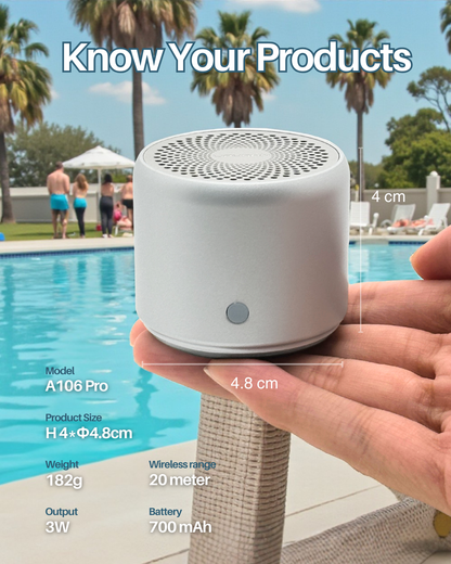 A106 Pro Splashproof Bluetooth Mini Speaker