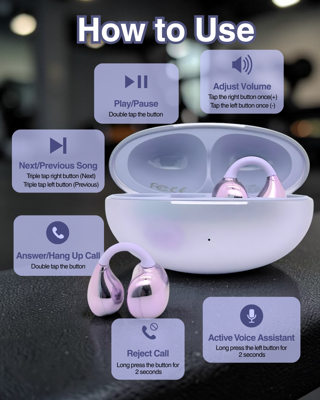Hi86 HD Sounds AirClip Earphones