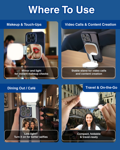 Magnetic Selfie Light With Mirror