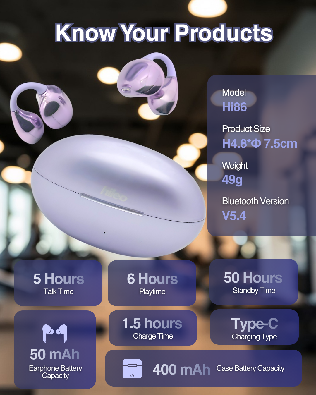 Hi86 HD Sounds AirClip Earphones