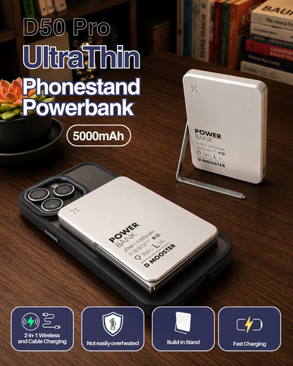 D50 Pro UltraThin Phonestand 5,000mAh Powerbank