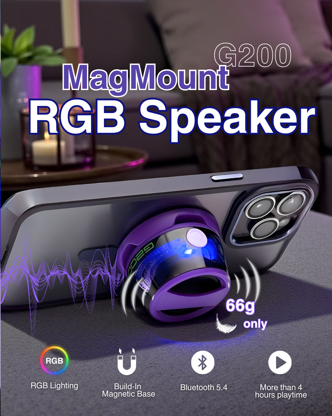 G200 MagMount RGB Speaker