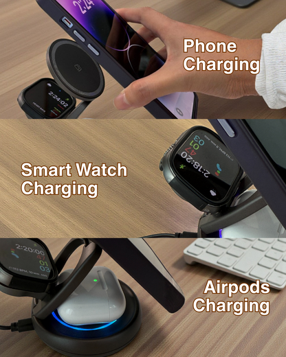 Desktop 3 in 1 Foldable Multi Charger