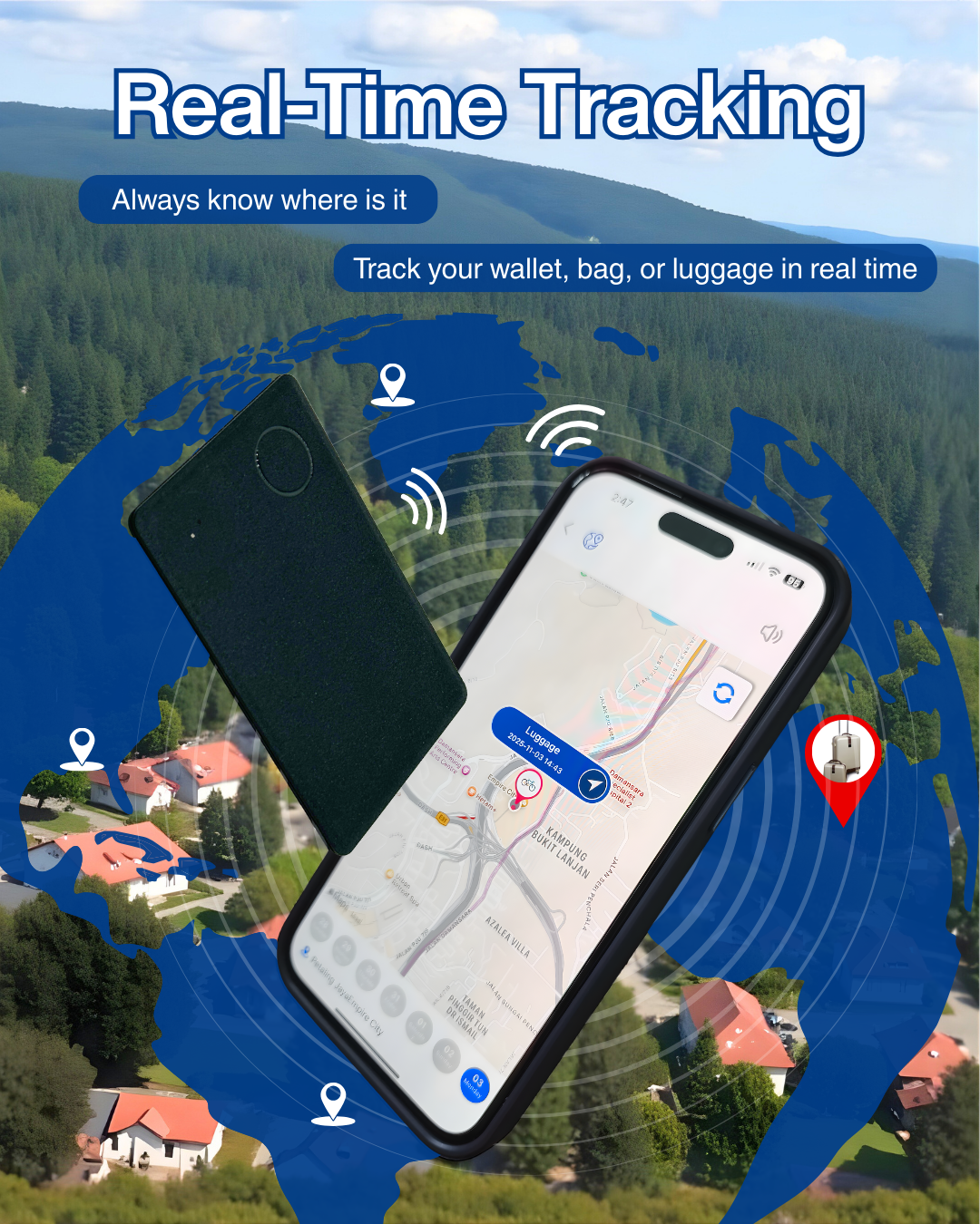 (Bundle) omy Tag Ultra-Slim GPS Tracking Card (IOS & Android)