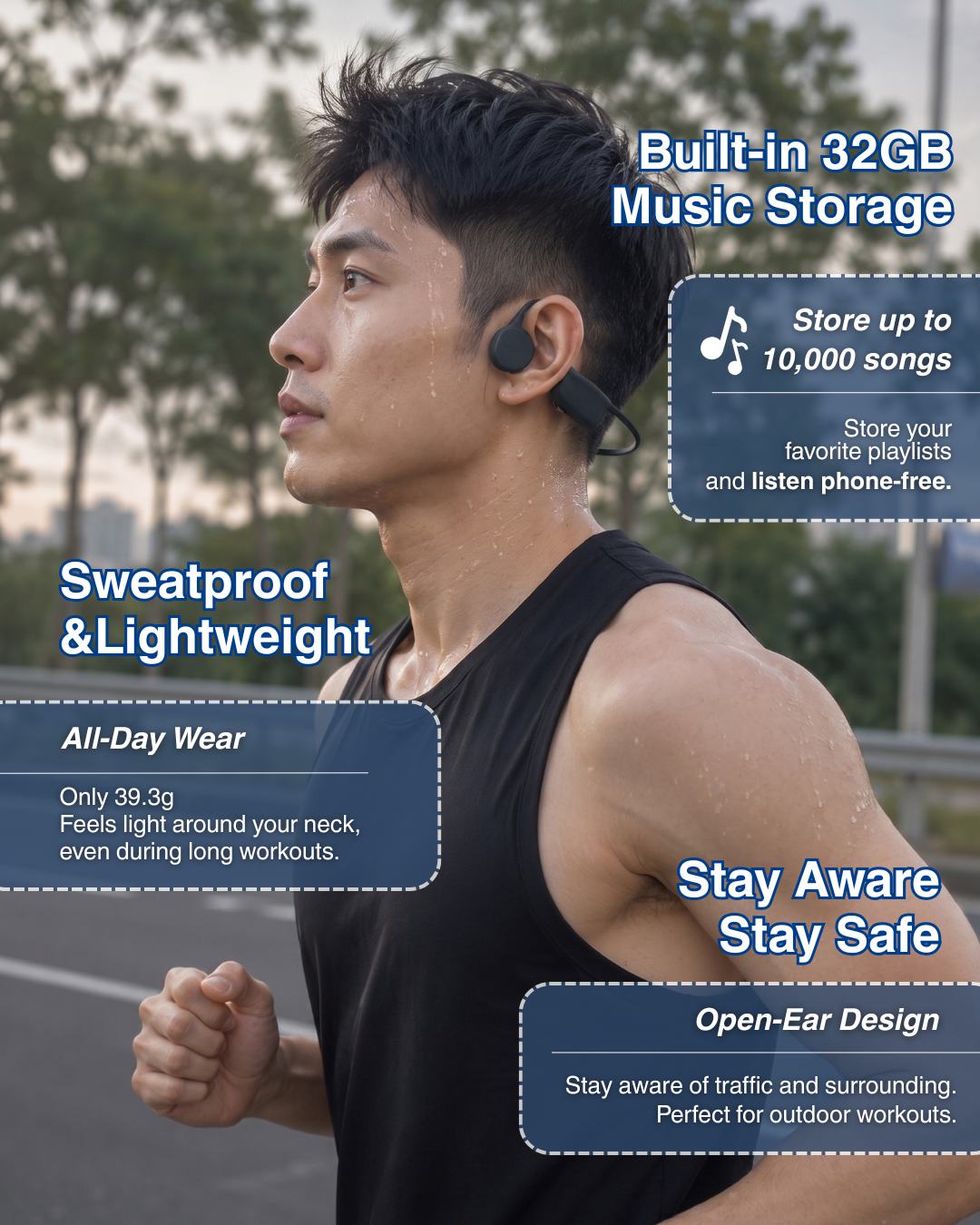 BH718 Waterproof Bone Conduction Earphones