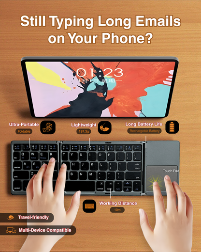 B033 Foldable Keyboard + Touchpad (IOS & Android)
