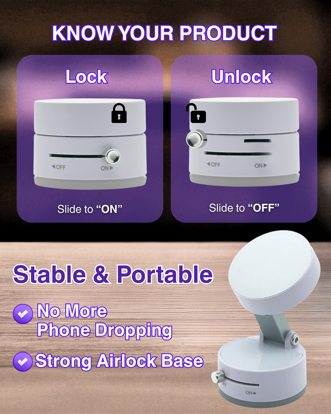 A2 Super Strong Vacuum Magnetic Phone Holder