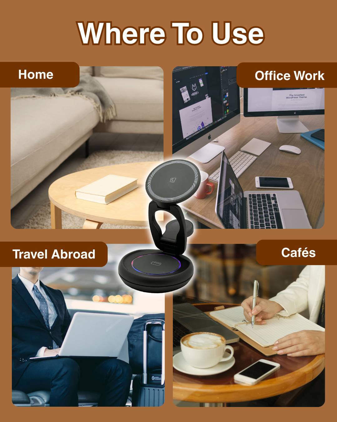 Desktop 3 in 1 Foldable Multi Charger