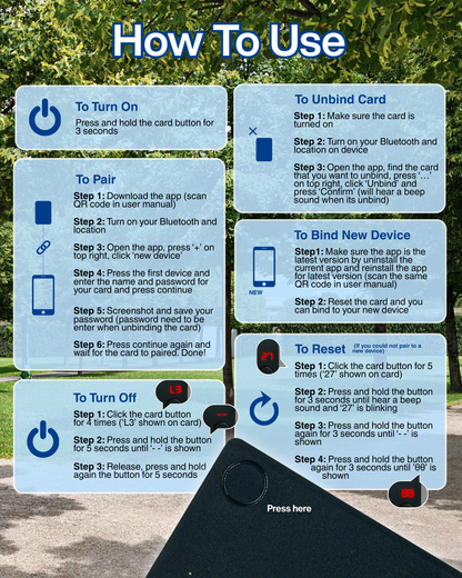 (Bundle) omy Tag Ultra-Slim GPS Tracking Card (IOS & Android)