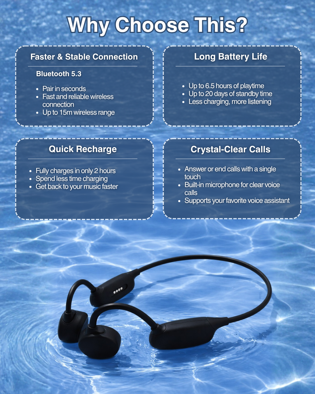 BH718 Waterproof Bone Conduction Earphones