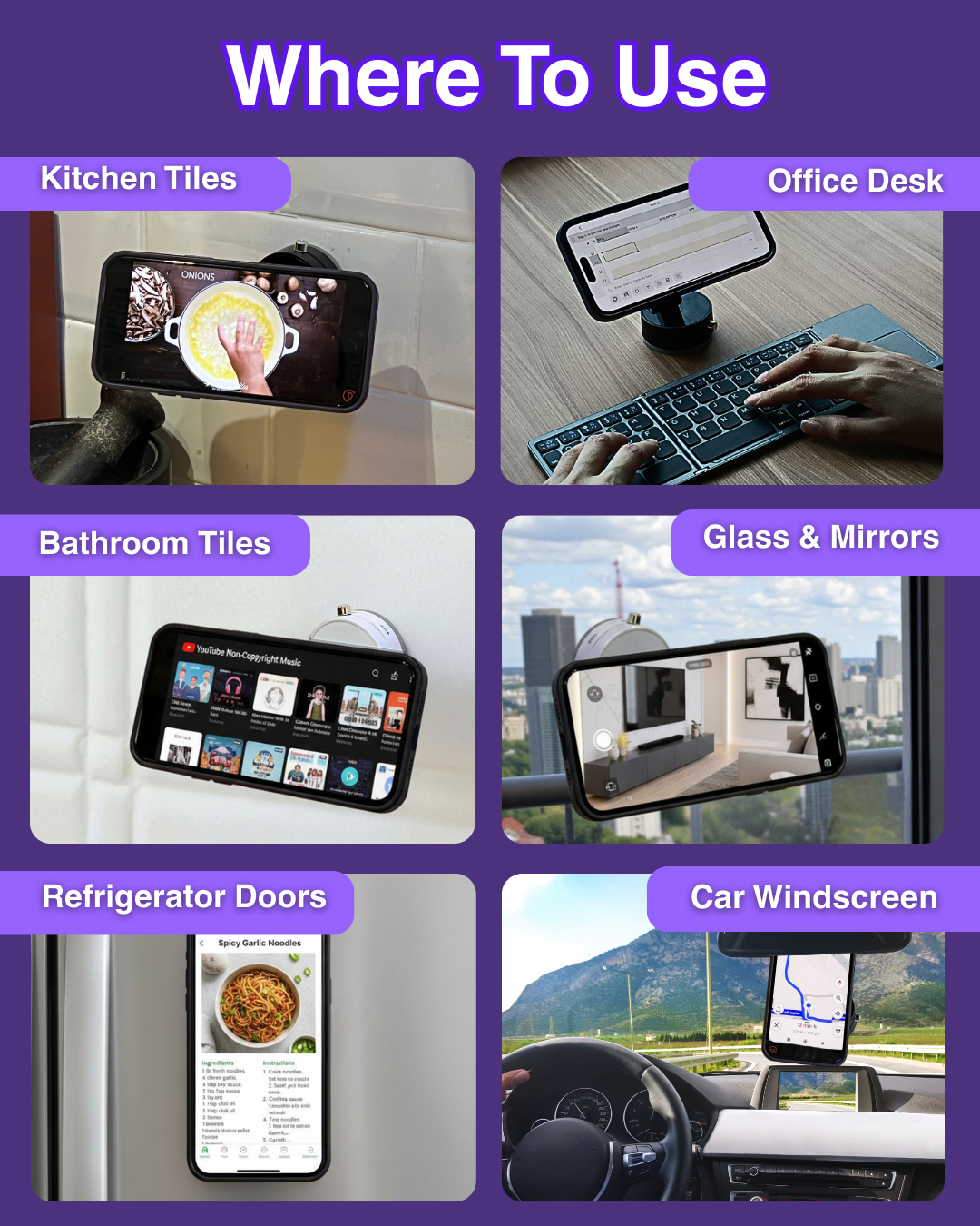 A2 Super Strong Vacuum Magnetic Phone Holder