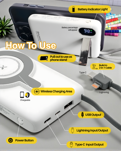 PN90 Certified Phone P-Watch Magnetic & Cable Powerbank (10000 mAH)