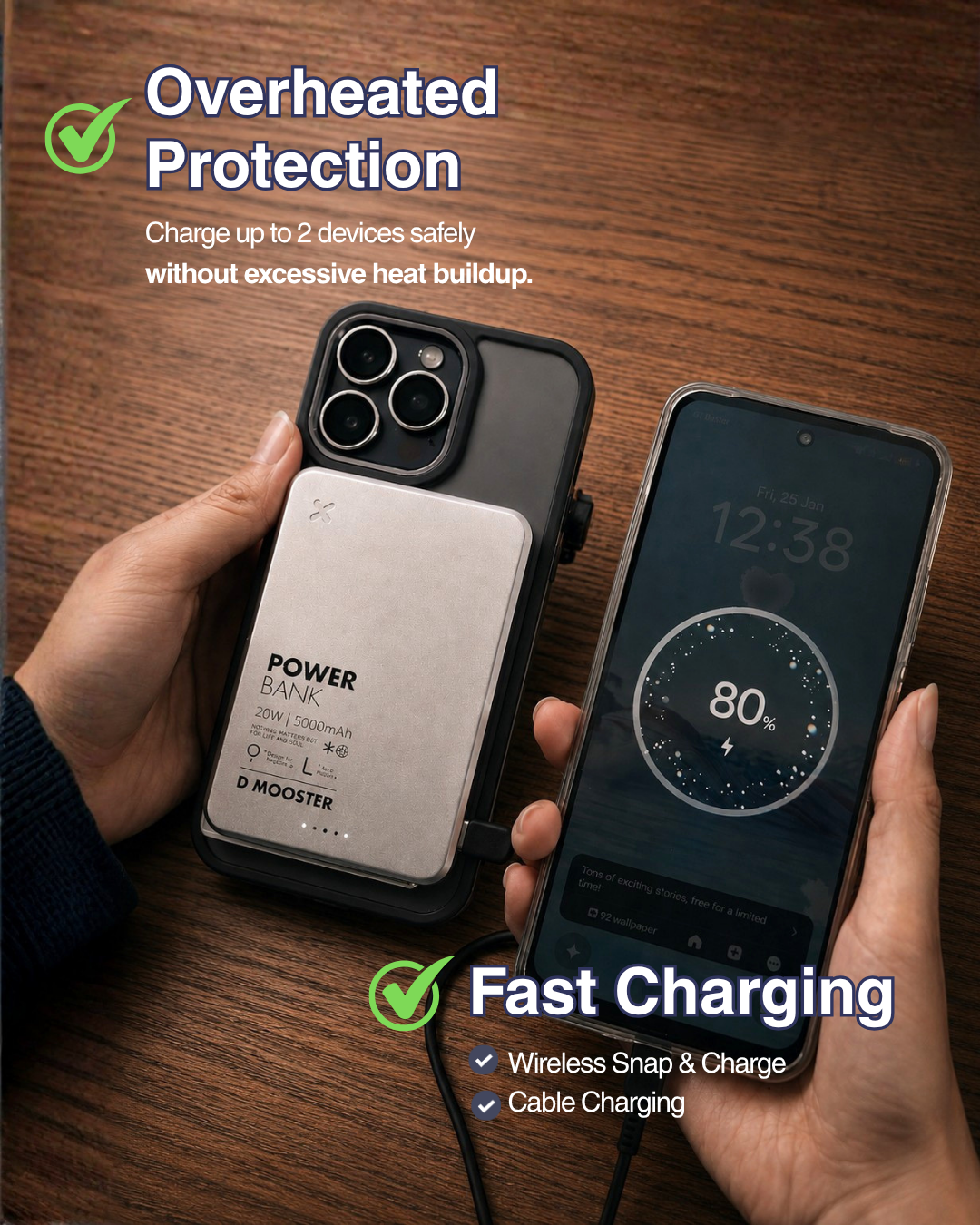 D50 Pro UltraThin Phonestand 5,000mAh Powerbank