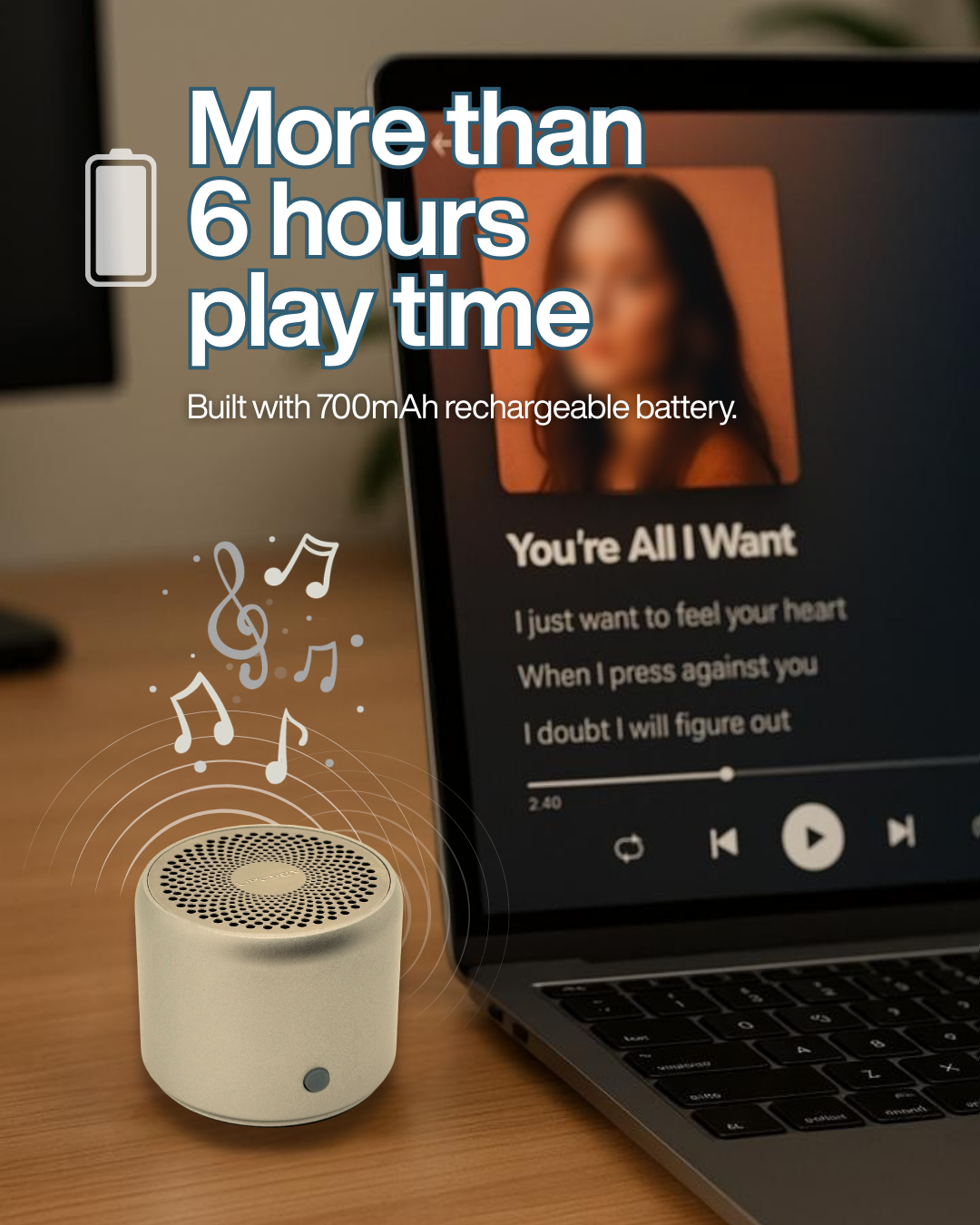 A106 Pro Splashproof Bluetooth Mini Speaker