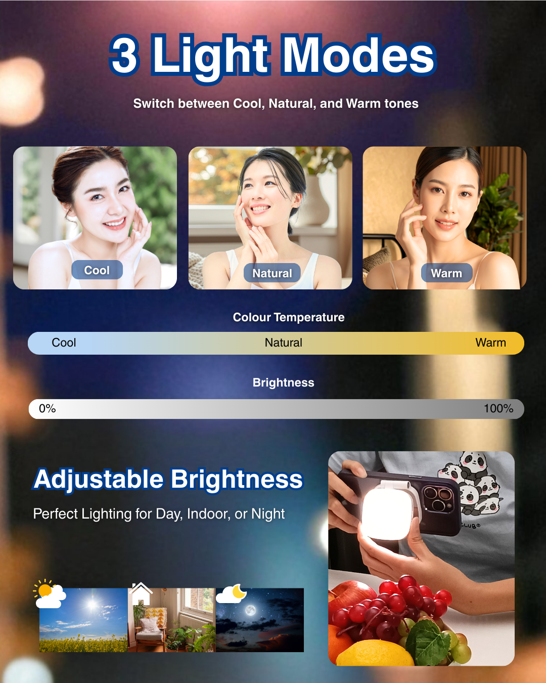 Magnetic Selfie Light With Mirror