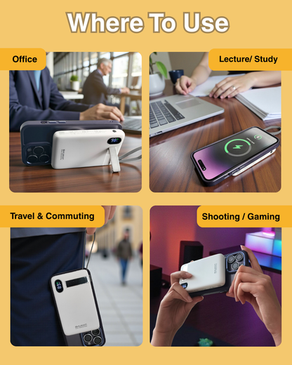 PN90 Certified Phone P-Watch Magnetic & Cable Powerbank (10000 mAH)