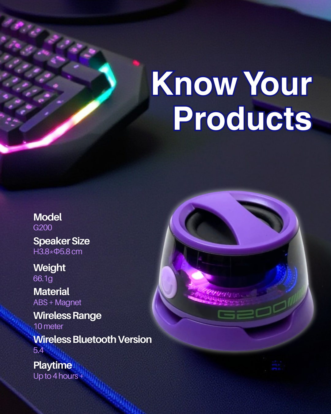 G200 MagMount RGB Speaker