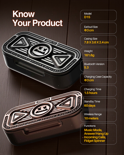 D15 Fidget Spinner Wireless Earphones