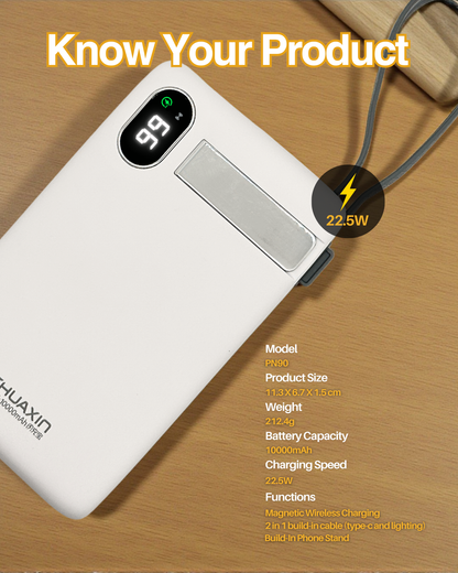 PN90 Certified Phone P-Watch Magnetic & Cable Powerbank (10000 mAH)