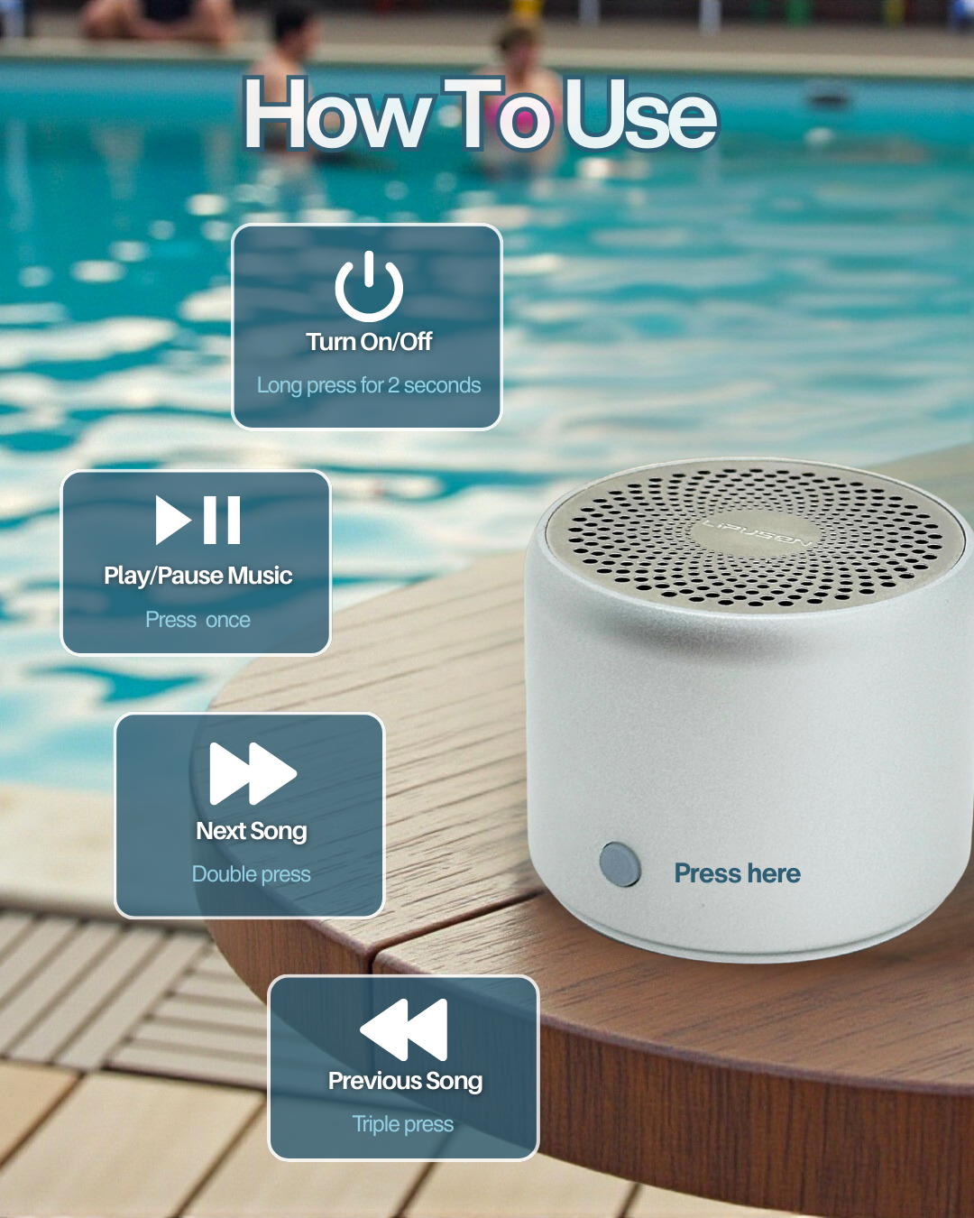 A106 Pro Splashproof Bluetooth Mini Speaker