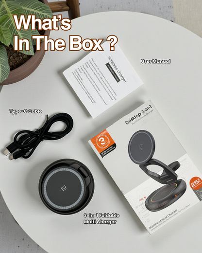 Desktop 3 in 1 Foldable Multi Charger