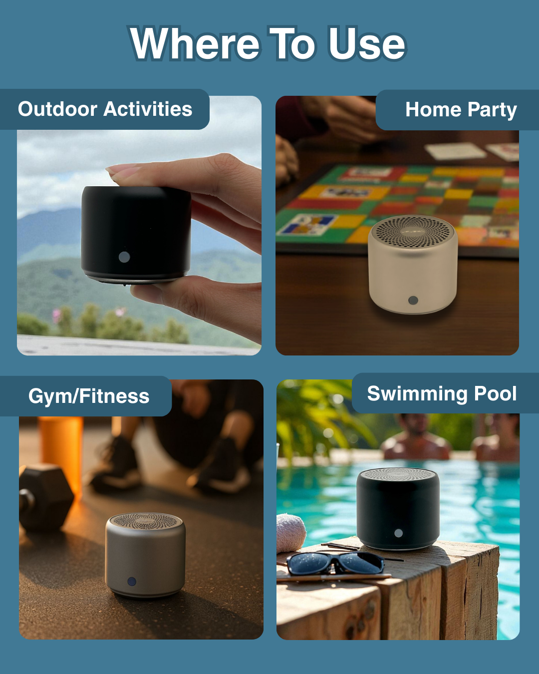 A106 Pro Splashproof Bluetooth Mini Speaker