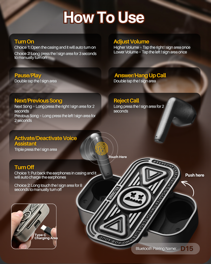 D15 Fidget Spinner Wireless Earphones