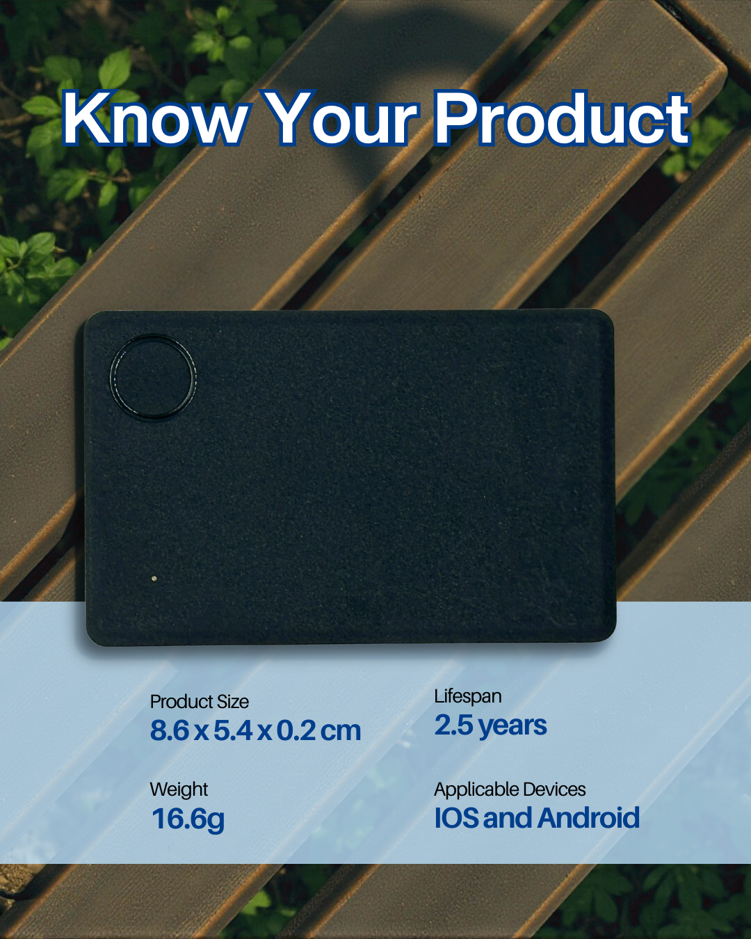 (Bundle) omy Tag Ultra-Slim GPS Tracking Card (IOS & Android)