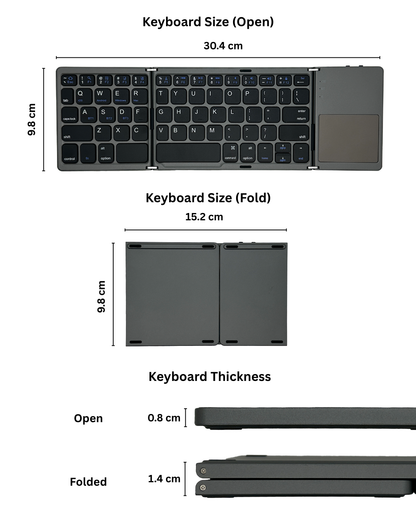 B033 Foldable Keyboard + Touchpad (IOS & Android)