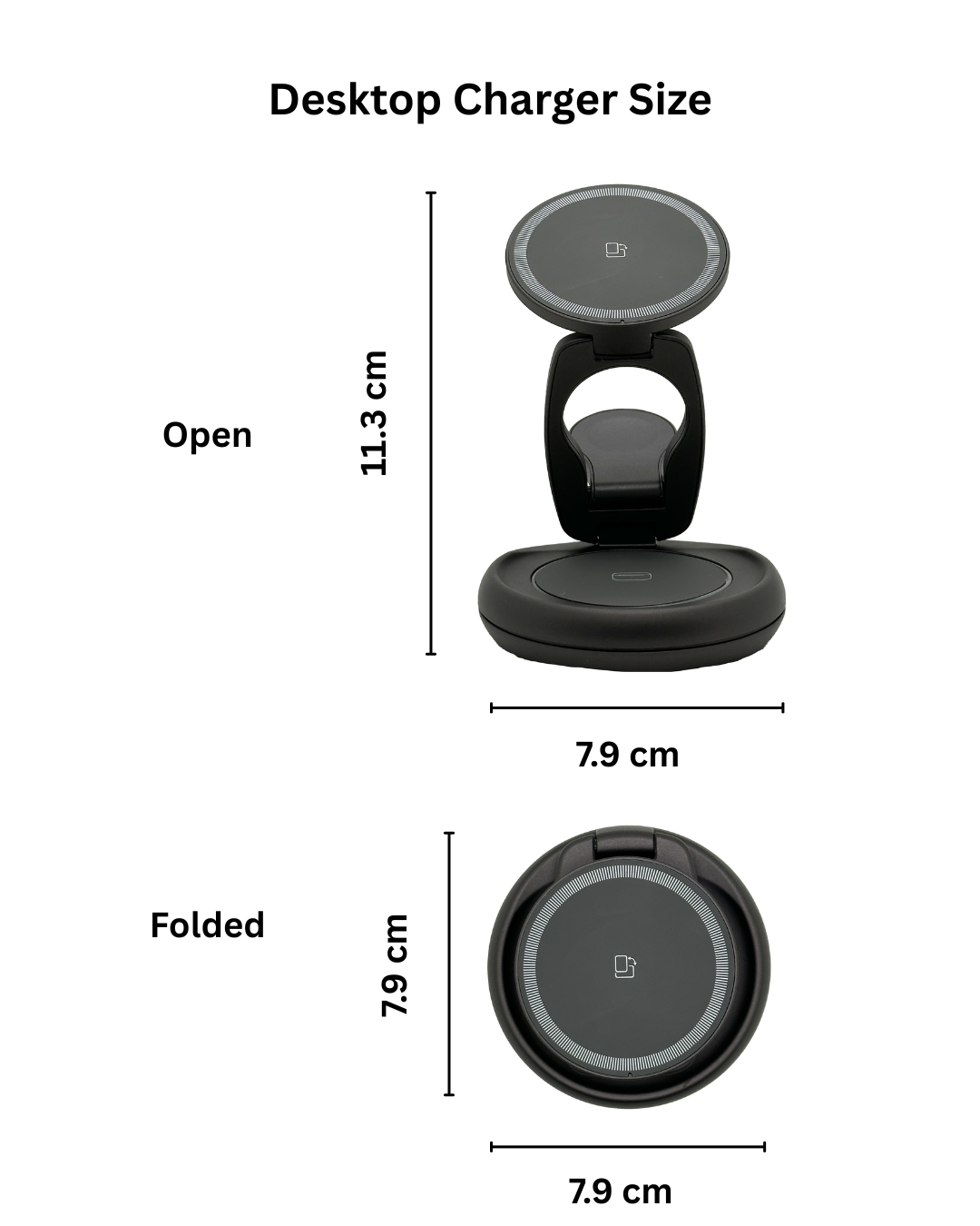 Desktop 3 in 1 Foldable Multi Charger