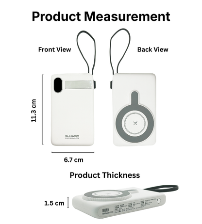 PN90 Certified Phone P-Watch Magnetic & Cable Powerbank (10000 mAH)