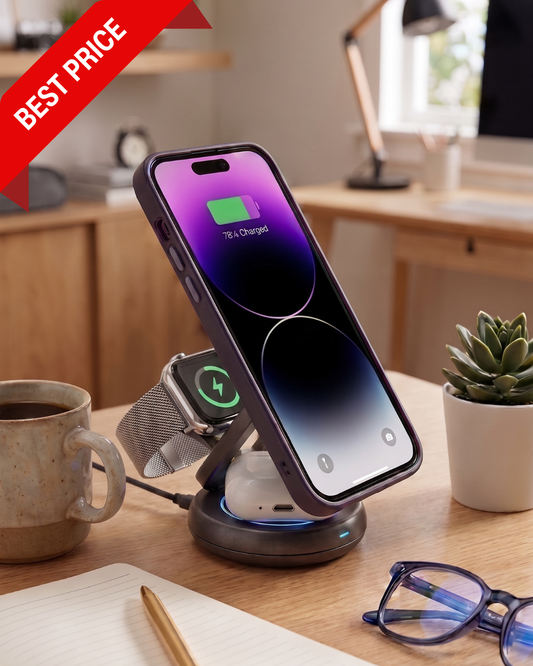 Desktop 3 in 1 Foldable Multi Charger