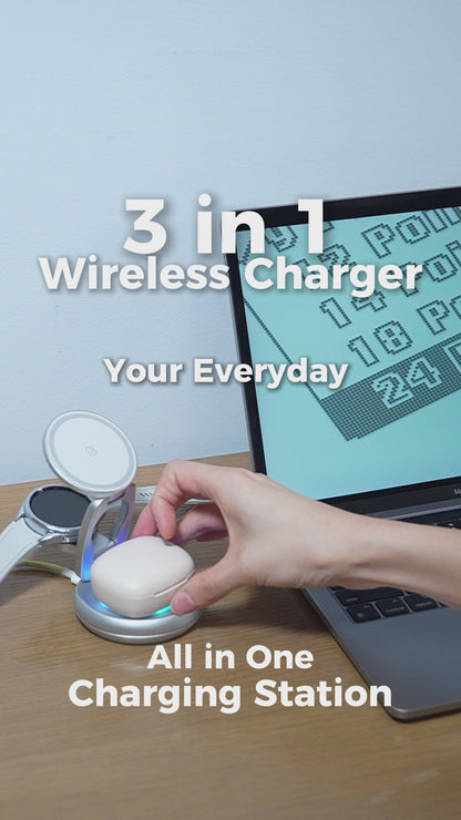 Desktop 3 in 1 Foldable Multi Charger